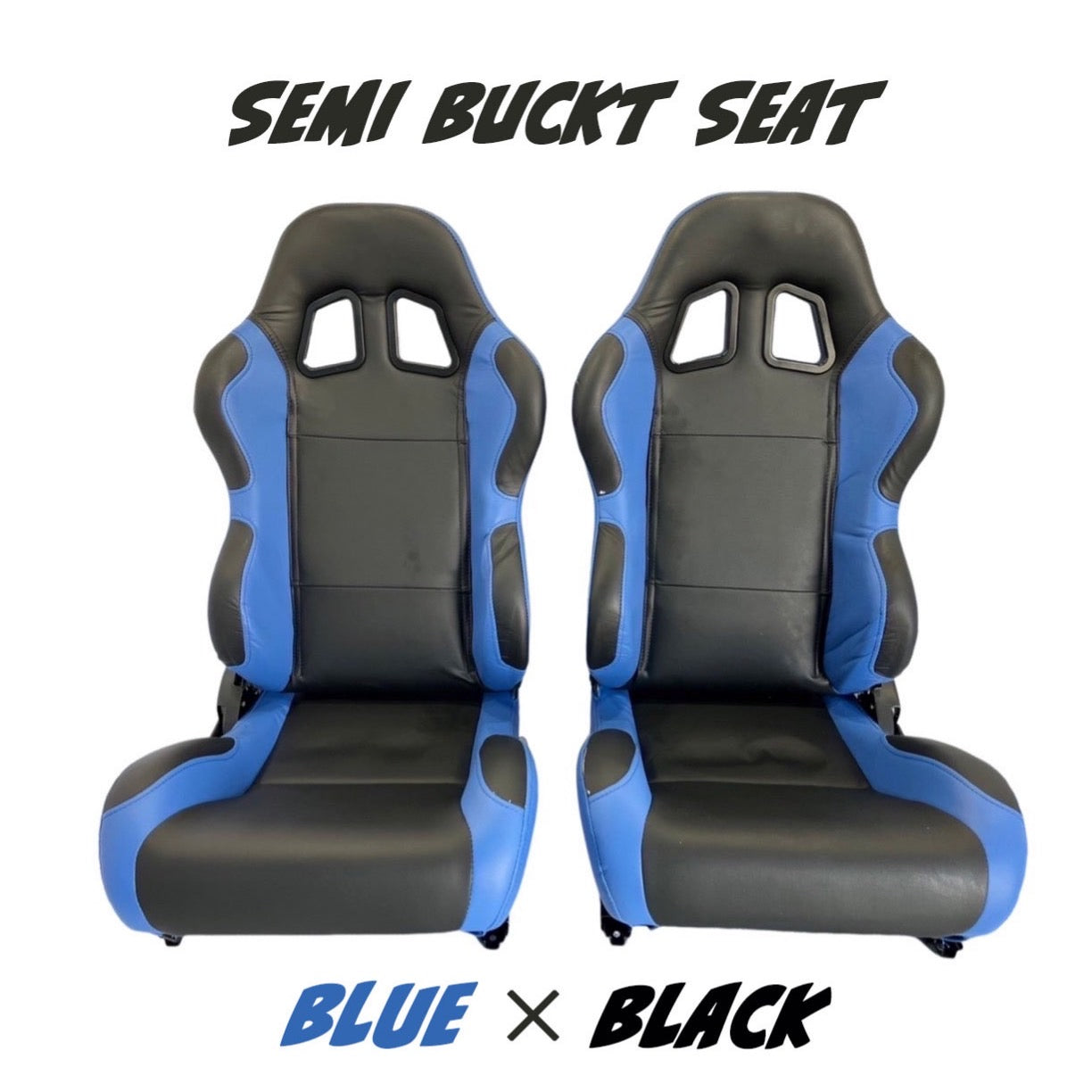 セミバケットシート 汎用 青黒 レザー 自動車 – プレイマンズ
